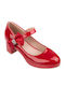 Kids Ballerinas with Hoop & Loop Closure Patent Leather Red