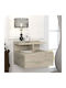Wall-Mounted Bedside Table Mislina Wooden Beige 40x33.2x32cm