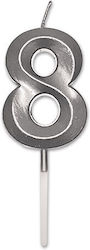 Κερί Prestige Silver Metal 9 Cm Νούμερο 8