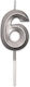 Prestige Silver Metal Candle 9 Cm Number 6