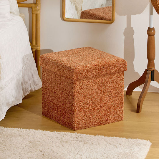 Living Room Stool With Storage Space Wooden A-s Oxia Amber 38x38x38cm