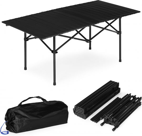 MultiGarden Τραπέζι για Camping Πτυσσόμενο 120x55cm Μαύρο