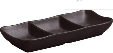 Raki Shibui Dessert Turm Ständer & Tabletts 3 Schlitze Schwarz P19.5xM8.5xH3cm