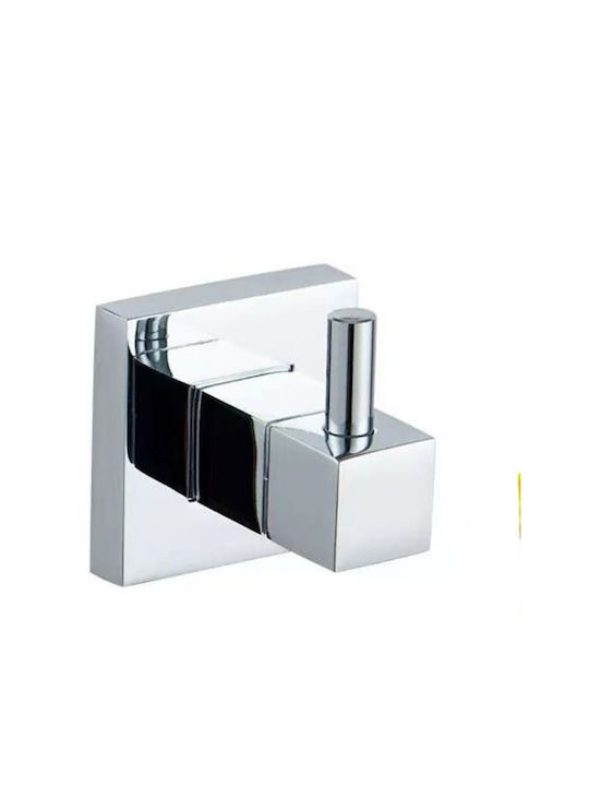Landsh Cârlig de Baie Simplu cu Șuruburi Inox Argintiu
