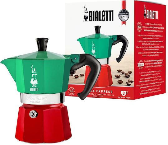 Bialetti Moka Express Tricolore Cafetieră 3 Cafetieră Espresso Multicolor