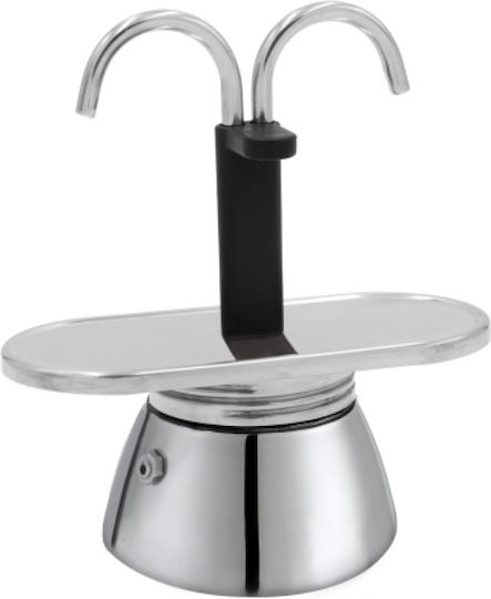 GAT Moka Stovetop Espresso Pot 2 Cups Inox Silver