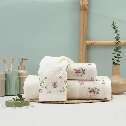 Borea Set of Bath Towels 2 pcs Wildrose Ecru