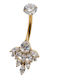 Poco Loco Piercing Bar Earring Made of White Gold Plated Titanium