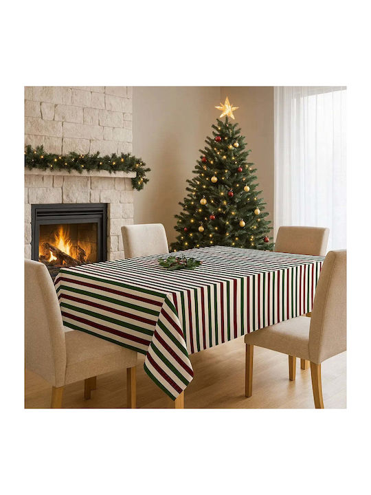 Phos & Gaia Christmas Tablecloth Plastic Stain Resistant 300x155cm