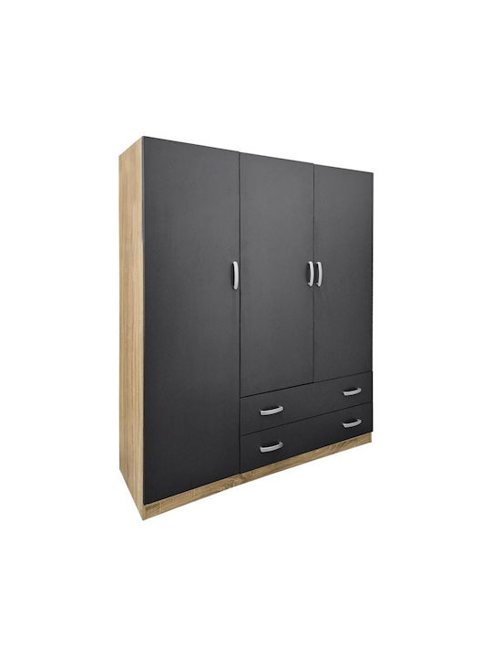 Alvia Dreifachtür Kleiderschrank Anthrazit 150x...