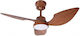 Spot Light Ventilator De Tavan 130cm Cu Lentile De Mărire Maro