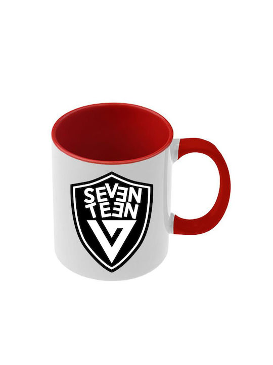 Κούπα Kpop Seventeen Κόκκινη Λαβή Εσωτερικό