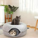 Spiel Tunnel Bett Katzen 51 x 20 cm 22 cm Einstieg Breite Reißverschluss Leicht Zu Reinigen Filz Grau