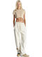 Women's Cotton Short Sleeve Crop Top Beige
