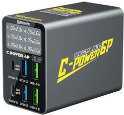 Полифункционално Зарядно За Сервизен Плот Mechanic C-power 6p 90w 6 Порта Usb A & Usb C 90w Pd Qc3.0