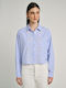 Long Sleeve Women's Cotton Shirt Blue Striped 62-010.055.N0000