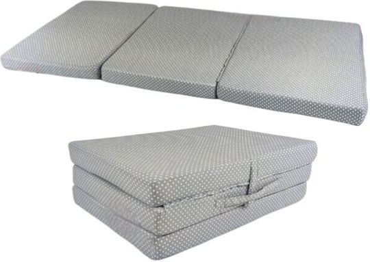 Saltea Pliabilă Pentru Oaspeți Gri Cu Buline 120x180x6cm