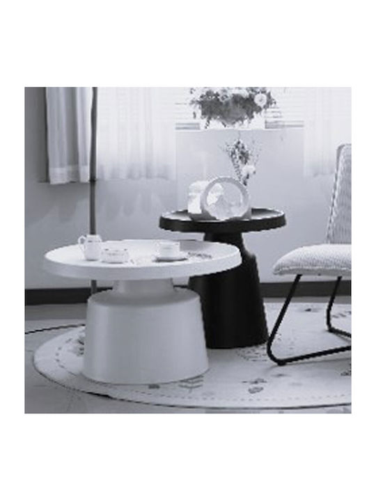 Rundes Beistelltisch Mousse Cream 2 Stück M70xB70xH50cm