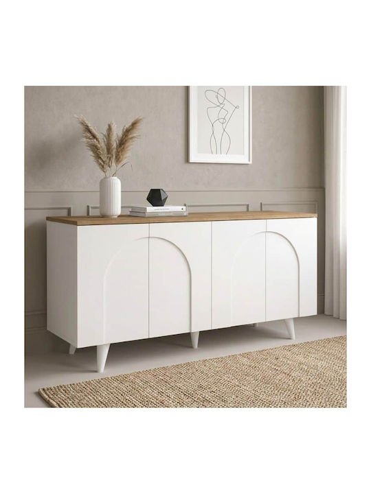 Bufet Din Lemn Alb 150x45x74.6cm