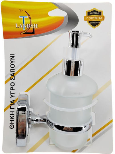 Landsh Επιτοίχιο Dispenser Κουζίνας Γυάλινο Ασημί