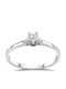 Chrilia Einzelner Steine Ring aus Weißgold 18K mit Diamant