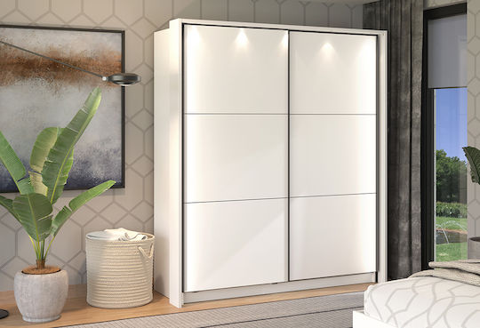 Sierra Δίφυλλη Ντουλάπα Συρόμενη 179x62.5x210cm Λευκό Sierra Δίφυλλη Ντουλάπα Συρόμενη 179x62.5x210cm Λευκό