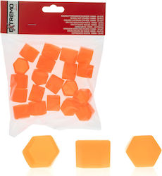 19 Mm Orange Screw Caps 20 Pcs Wheels Remover