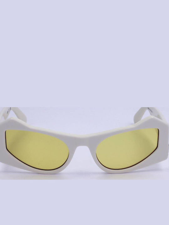 GCDS Unisex Sunglasses With White Frame And Yellow Lens GD0022 21E