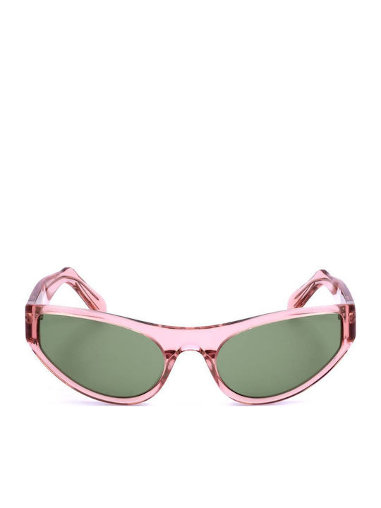 GCDS Unisex Sunglasses With Pink Frame And Green Lens GD0024 72N