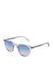 Police Men's Sunglasses with Transparent Horn-Rimmed Frame and Blue Gradient Lens