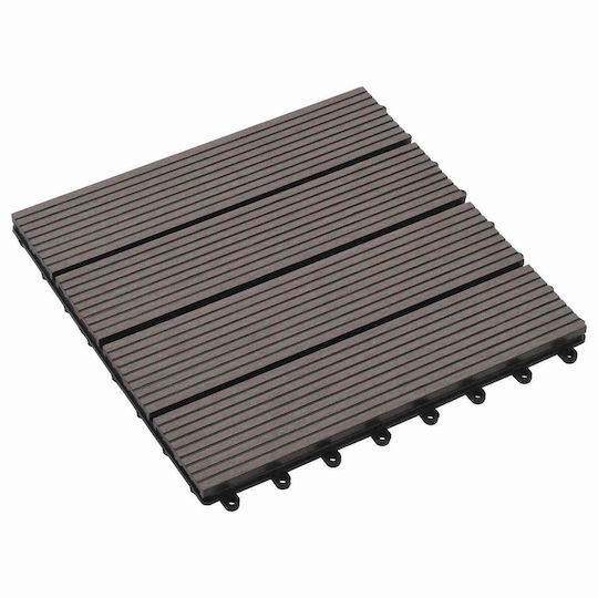 vidaXL Material Pentru Pardoseală De Grădină Din WPC 30x30cm 11 Bucăți