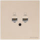 Detech De-9225-62 Socket Rj-45 F Cat.5e 2 Ports Gold-colored