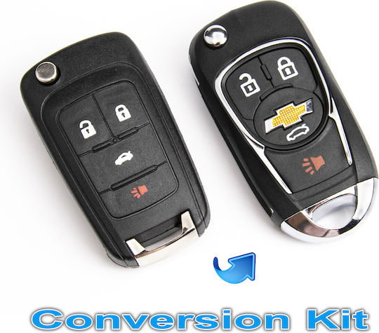Калъф за Автомобилен Ключ с Острие с 4 Бутона за Chevrolet