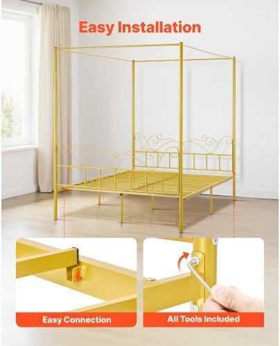 Κρεβάτι Υπέρδιπλο για Στρώμα 160x203cm Χρυσό