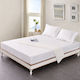 Fitted Bed Sheet 160x200cm Made Hotel Damask 3 Cm Stripe White