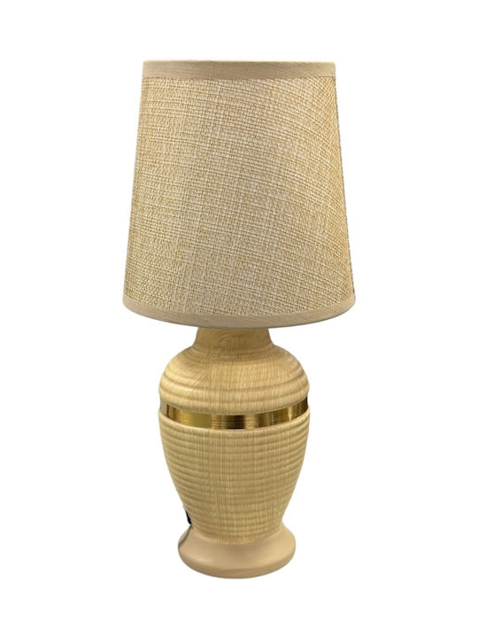 Chios Hellas Keramik Tischlampe mit Beige Hut u...