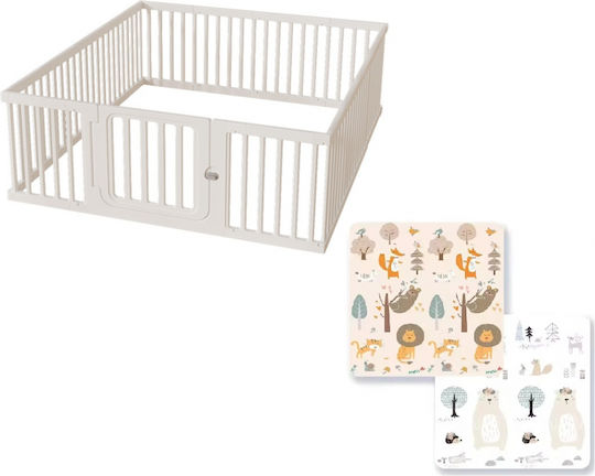 Park with Mattress White 120x120cm