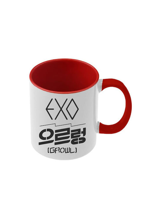 Κούπα Kpop Exo Κόκκινη Λαβή Εσωτερικό