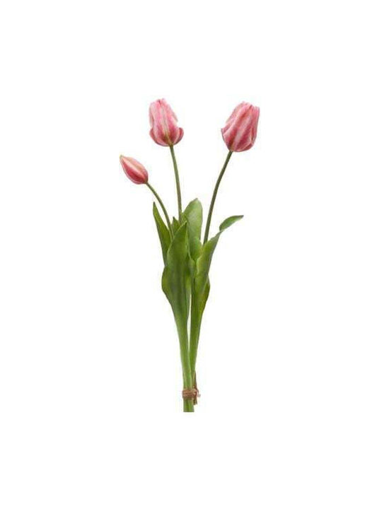 Edg Buchet De Lalele Artificiale Decorative Roz Crem 3 Bucăți 48 Cm