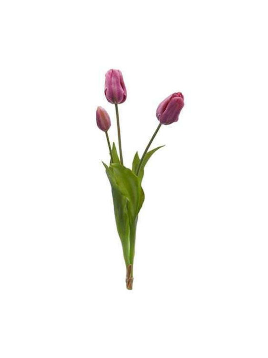 Edg Buchet De Lalele Artificiale Decorative Mov 3 Bucăți 48 Cm