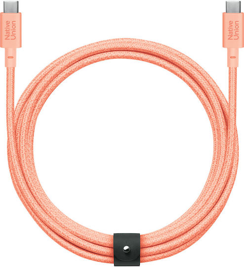 Native Union USB 2.0 Кабел USB-C Мъжки - USB-C 100W Захранване (PD) Оранжев 3м