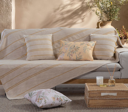 Nef-Nef Homeware Bleeze Покривка За Фотьойл 180x180 См Натурален/Жълт