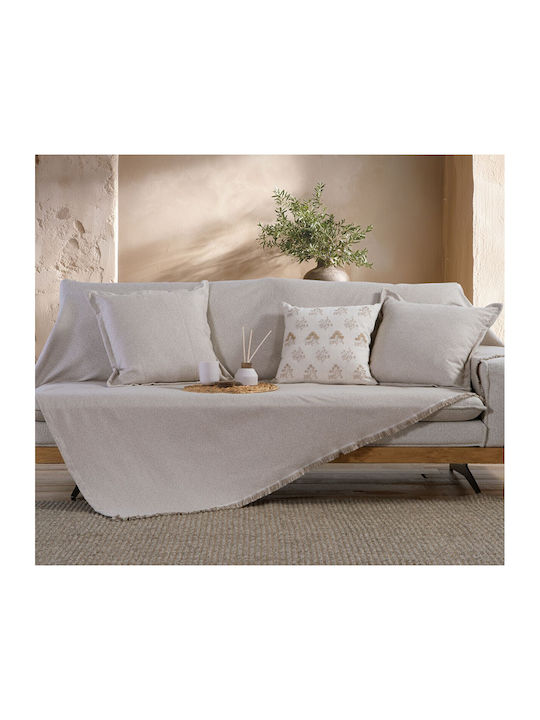 Nef-Nef Homeware Loen Armchair Throw Jacquard 170x180cm Beige