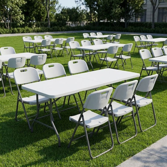 Τραπέζι Catering Capri Πτυσσόμενο 183x76x74 Λευκό του πάγου
