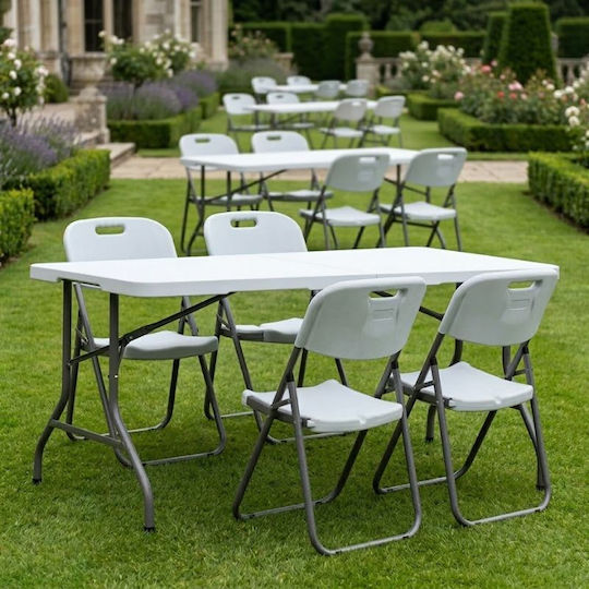 Τραπέζι Catering Capri Πτυσσόμενο 152x70x74 Λευκό του πάγου