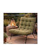 Gartenstühle Metallisch Olive mit Kissen 87x70x77,5cm