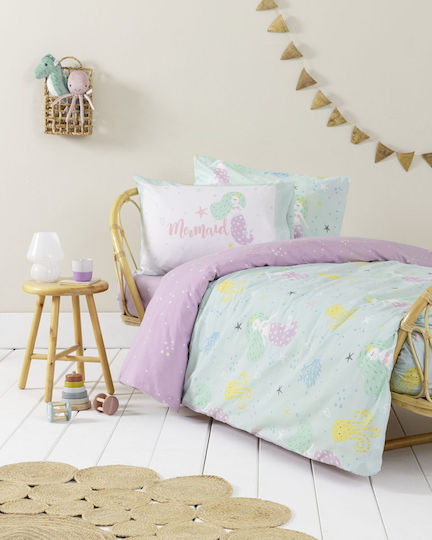Nima Set Cearceafuri Single Bumbac Verde 170x255cm 3 Bucăți