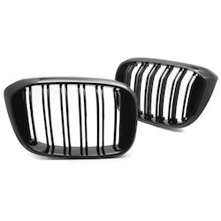 Καρδιές Μάσκας Bmw Χ3 G01 17-21 Χ4 G02 Sport Look Διπλή Γρίλια Μαύρο Γυαλιστερό 6 Γρίλιες 2 Τεμάχια