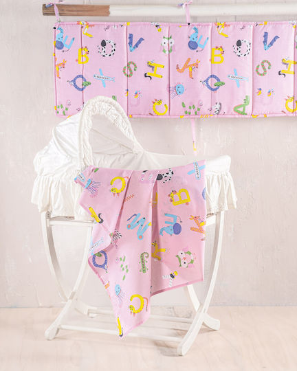 Rythmos Baby Cradle Sheet Cotton Pink 80x110cm