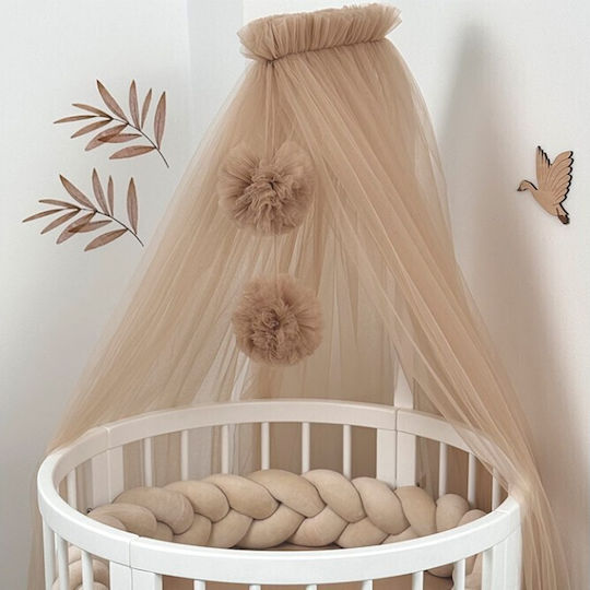 IngVart Кошара Мрежа За Количка Pom Pom От Бежов Тюл